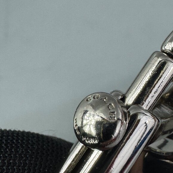 Coach Black Leather with Silver-tone Hardware Adjustable Strap - Picture 9 of 10